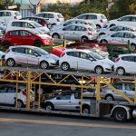 New cars are transported in a truck in Sao Bernardo do Campo