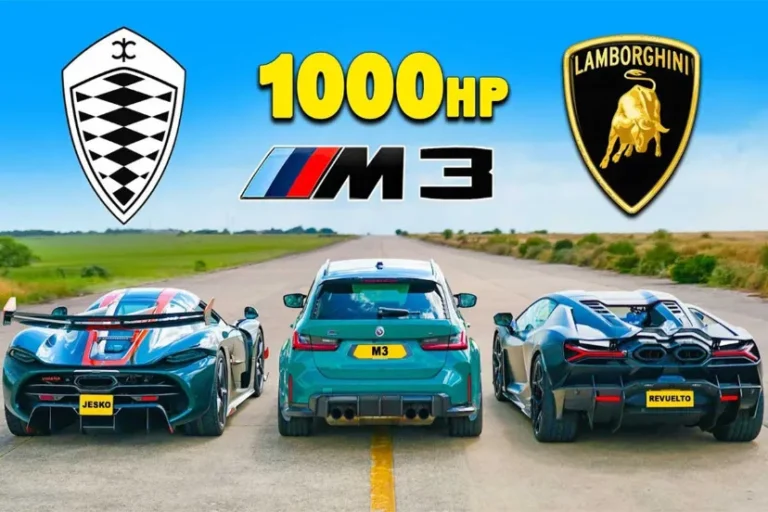 نبرد جذاب کونیگزگ و لامبورگینی با بی‌ام‌و M3 تیونینگ ۱۰۰۰ اسب بخار