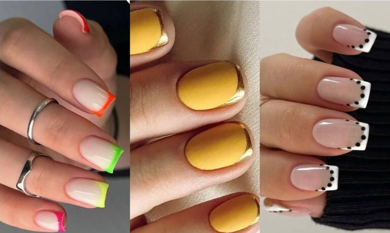 ناخن فرنچ شیک مربعی